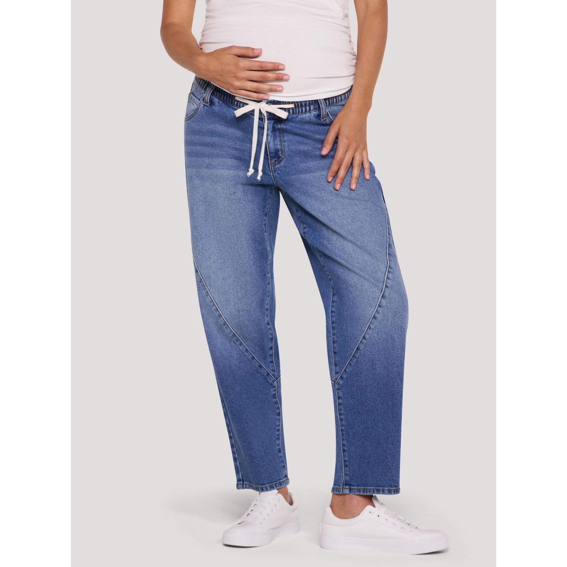 Women's Drawstring Pull On Barrel Jean | Motherhood Maternity