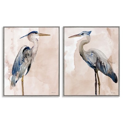 Stupell Industries Beautiful Heron Birds Standing Watercolor, 24" x 30"