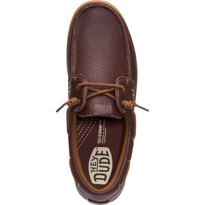 HEYDUDE Men Harbor Lo Craft Leather , Leather Shaved Brown, 11 — фото 3