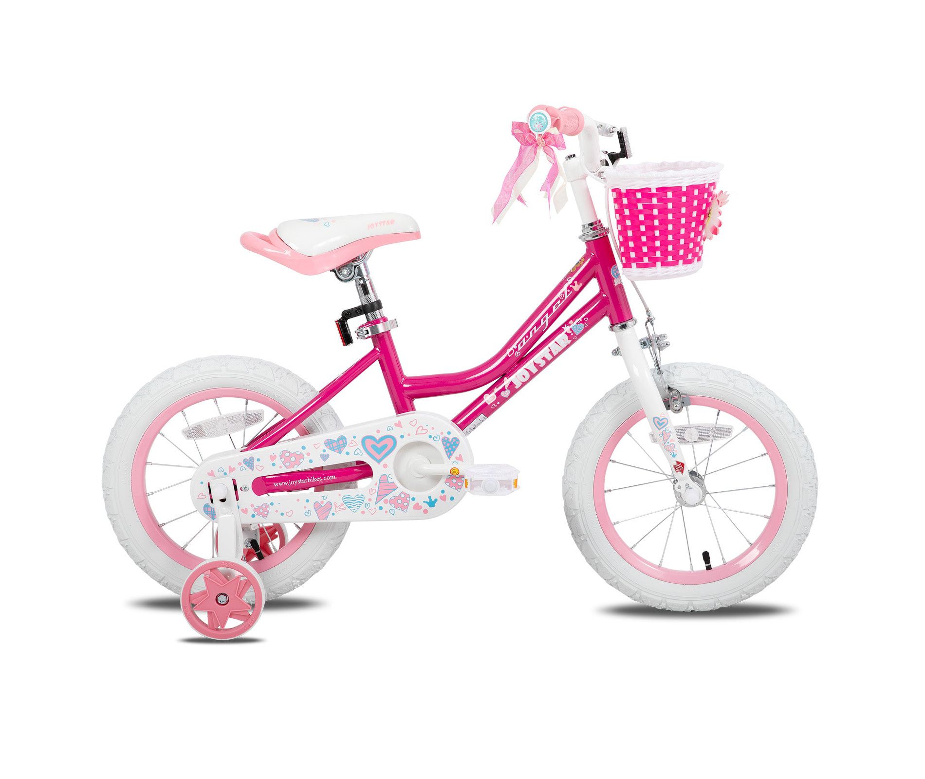 JOYSTAR Angel Girls Bike for Kids with Training Wheels - 14" red
