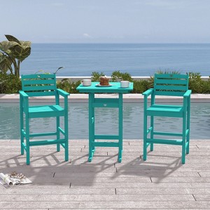 GardenJoy 3-Piece Bar Height Patio Table & Chairs Set - Outdoor Furniture for Deck, Porch, Pool - 1 of 3