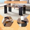 Wooden Coffee Table with Light Wood Grain Texture, Modern Side Table for Balcony Bedroom Living Room Home Office - 4 of 4