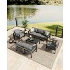 Outdoor Patio Furniture Set, Aluminum Outdoor Sofa with Removable Cushions & Aluminum Tube Coffee Table, Modern Patio Conversation - 2 of 4