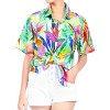 HAPPY BAY Hawaiian Shirts Womens Casual Tops Summer Button Down Holiday Beach Party Blouse Shirt Colorful Short Sleeve Vacation Tee Shirts - 2 of 4