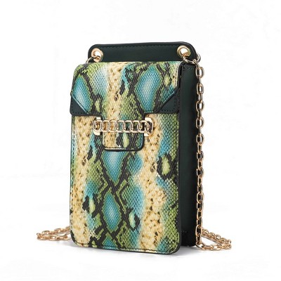 MKF Collection Yael Snake embossed Vegan Leather Phone Crossbody Bag by Mia K