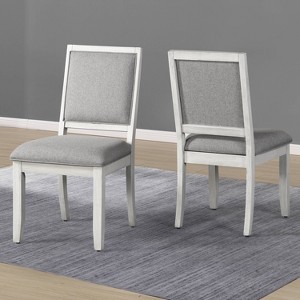Set of 2 18" Canova Parsons Chairs White - Steve Silver Co.: Upholstered, Wood Legs, High Back - 1 of 4