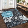 Modern Floral Rug Washable Area Rug Farmhouse Living Room Bedroom Rug Carpet - 2 of 4