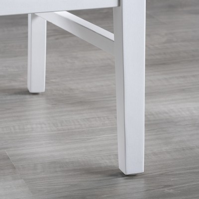 Rustic Acacia Wood Dining Chairs in White and Walnut, Set of 2