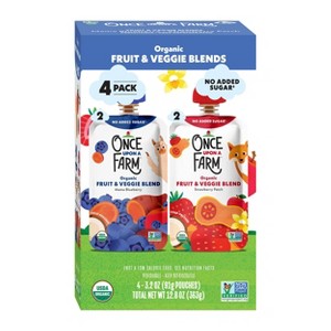 Once Upon a Farm Organic Berry Bundle Variety Pack Kids' Snacks - 4ct/3.2oz Pouches - 1 of 4