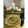 Essential Decor & Beyond 13" Ivory Glass Charger With Beaded Edge in Rosegold Set of 4 - 2 of 4
