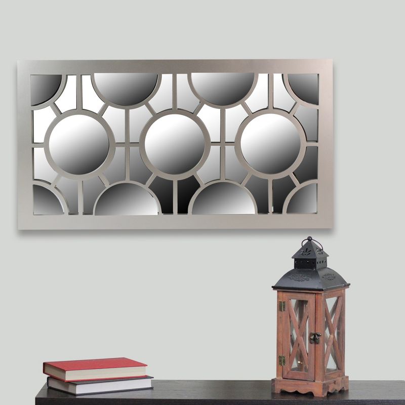 Northlight 25.25" Metallic Gray Rectangular Geometric Wall Mirror, 2 of 4