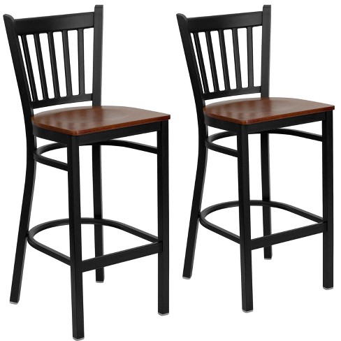 Emma and Oliver 2 Pack Vertical Back Metal Restaurant Barstool - image 1 of 4