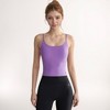 Anna-Kaci Active Women's Spaghetti Strap Activewear Tank with Built-In Bra and Seamless Longline Fit for Workout or Yoga - 2 of 4