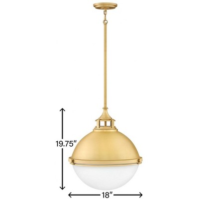 Satin Brass Etched Opal Glass 2-Light Elegant Pendant