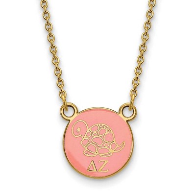 Black Bow Jewelry 14k Yellow Gold Plated Sterling Silver Delta Zeta Greek Life Necklace 18 Inch