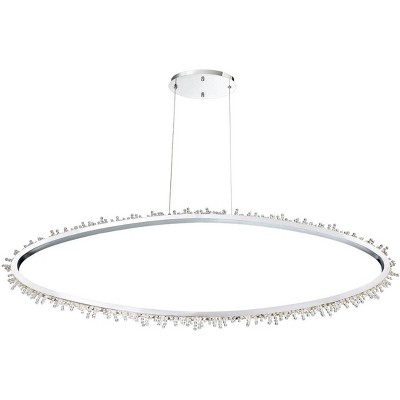 Eurofase Scoppia 52 1/4"W Chrome LED Oval Ring Pendant Light