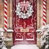 Red and White Candy Cane Wreath with Pine Cones for Front Door Christmas Decor Indoor Outdoor Wall Window Fireplace Porch - 4 of 4