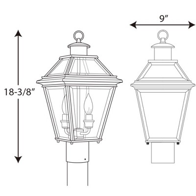 Burlington Antique Bronze Two-Light Outdoor Post Lantern