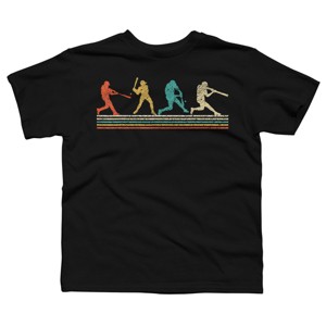 Boy's Design By Humans Vintage Distressed Baseball Swing By LuckyCharm99 T-Shirt - 1 of 2