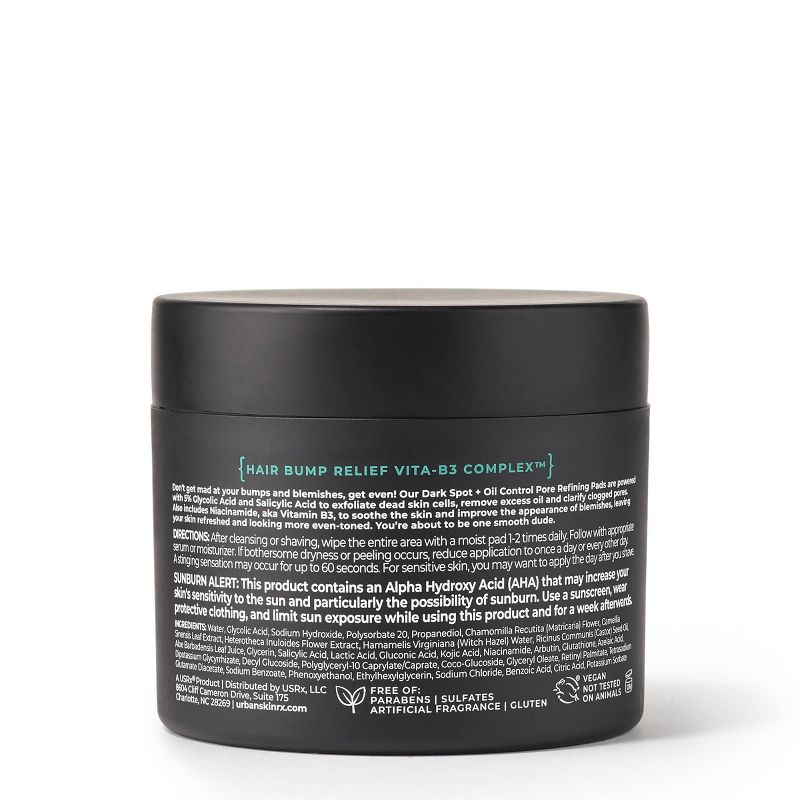 Urban Skin Rx Men&#39;s Daily Dark Spot + Oil Control Pore Refining Pads - 50ct, 3 of 7