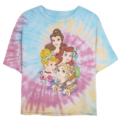 Junior's Disney Artistic Portrait Crop T-Shirt - Tie Dye - 2X Large