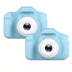 Dartwood 1080p Digital Camera for Kids with 2" Color Display Screen & Micro-SD Slot - Perfect Gift for Children (32GB SD Card Included) (2 Pack)