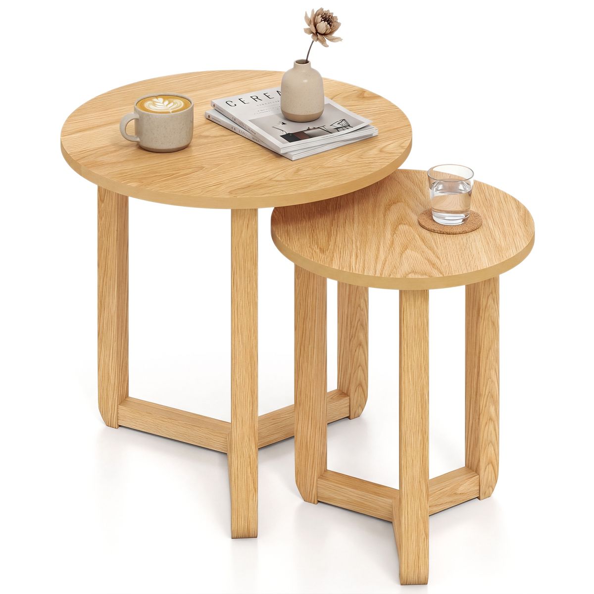 Costway Round Nesting Coffee Table Set