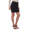 Rekucci Women's Comfort Fit Slim Bermuda Shorts with Zipper Pockets – Pull-On Mid-Rise Style - 2 of 3