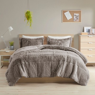 Stylish Fluffy Texture Comforter Set, All Season Home Textile fits Modern Bedroom Decor, Valentine's Day Gifts