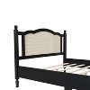 Sapphtopaz Platform Bed Frame with Natural Rattan Headboard and Slats Support Retro Bed Frame, No Box Spring Needed, Easy Assembly - 2 of 4