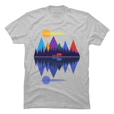 Men's Design By Humans Bears in The Mountains #4 By rockettgraphics T-Shirt