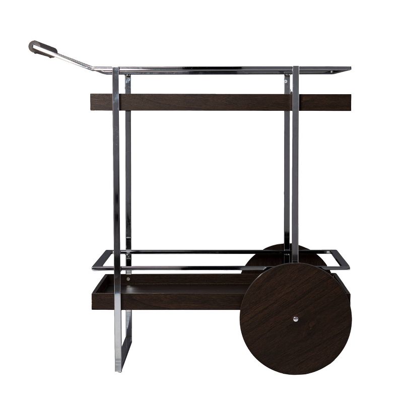 Oneots Rolling Bar Cart Brown/Chrome - Aiden Lane, 5 of 10