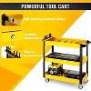 SILVEL 3 Tier Rolling Tool Cart,350LBS Tool Service Cart on Wheels,Heavy Duty Utility Cart,Tool Storage Trolley,Tool Organizer for Garage, Workshop - 3 of 4