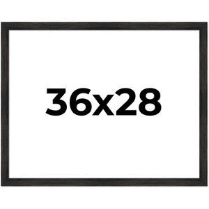 PosterPalooza | 36x28 Wide Barnwood Picture Frame, UV Acrylic, 6 Finishes - Grey, Brown, White, and Black - 1 of 4