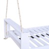 SEVOBAL Patio Swings Twin Size Porch Swing Bed with Solid Acacia Wood Frame and Reinforced Support System for Garden, White, 93.75"×11.25"×10.5" - 4 of 4