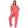 Plus Size Long Sleeve Heart Print Pajama Set - White Mark - 2 of 4