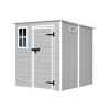 Durable Resin Outdoor Storage Shed with Lockable Doors, Sloped Roof, Floor, Window & Vents, UV Resistant - Coolbibila - 4 of 4