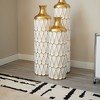 ACEPANO Set of 3 Modern Metal Floor Decorative Vases For Gorgeous Home Decoration-White - 3 of 4