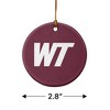 West Texas A&M Primary Logo Porcelain Holiday Christmas Tree Ornament - 3 of 4