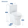 One Piece Toilet Top-Press Dual Flush Toilet Bowl, Standard Elongated Toilets for Bathroom, Integrated Ceramic Toilets and Quick Release Locking Seat - 2 of 4