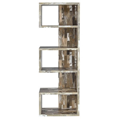 Rustic Salvaged Cabin Brown Wooden 5-Tier Bookcase