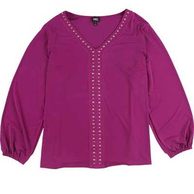 I.N.C International Concepts Womens Studded Knit Blouse