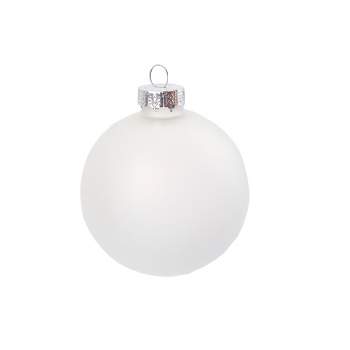 Northlight Matte Finish Glass Christmas Ball Ornaments - 1.25" (30mm) - White - 40ct