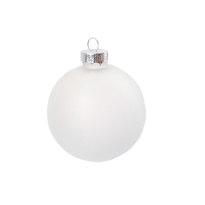 Northlight Matte Finish Glass Christmas Ball Ornaments - 1.25" (30mm) - White - 40ct, 1 of 3