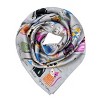 Wrapables Large Fashionable Cats Head Wrap Square Scarf 35 x 35 Inches, Silver - image 2 of 4