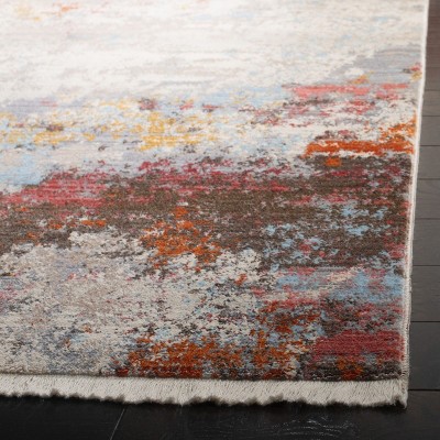 Gray and Multicolor 8' x 10' Synthetic Rectangular Area Rug