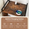 Tangkula 3-Tier Rolling Record Player Stand w/ Charging Station Open Shelves for Bedroom - 3 of 4