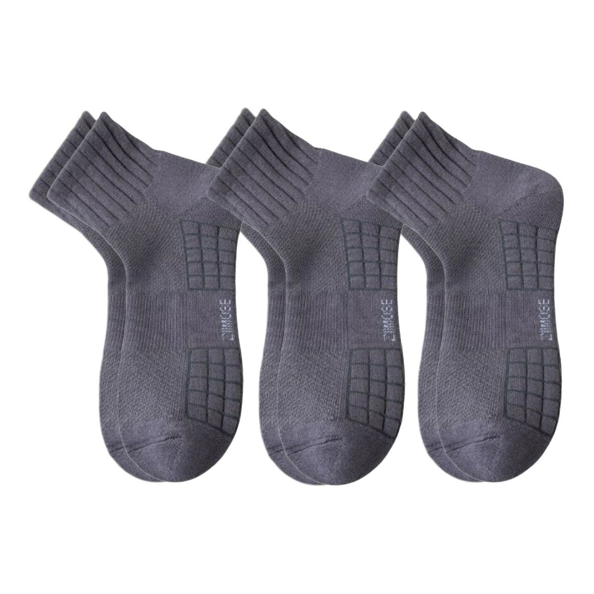 Anna-Kaci 3-Pack Mens Cotton Ankle Socks Breathable Cushioned Comfort Fit