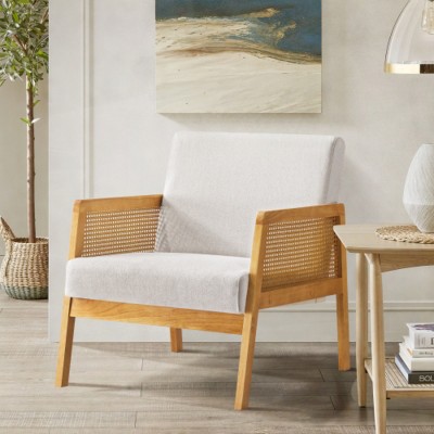 Mid-Century Modern Upholstered Accent Chair with Wood Frame, Comfy Lounge Armchair with Backrest for Living Room or Reading Nook–The Pop Home