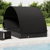 vidaXL Sunbed Black PE rattan, powder-coated steel, fabric (100% polyester) - 3 of 4